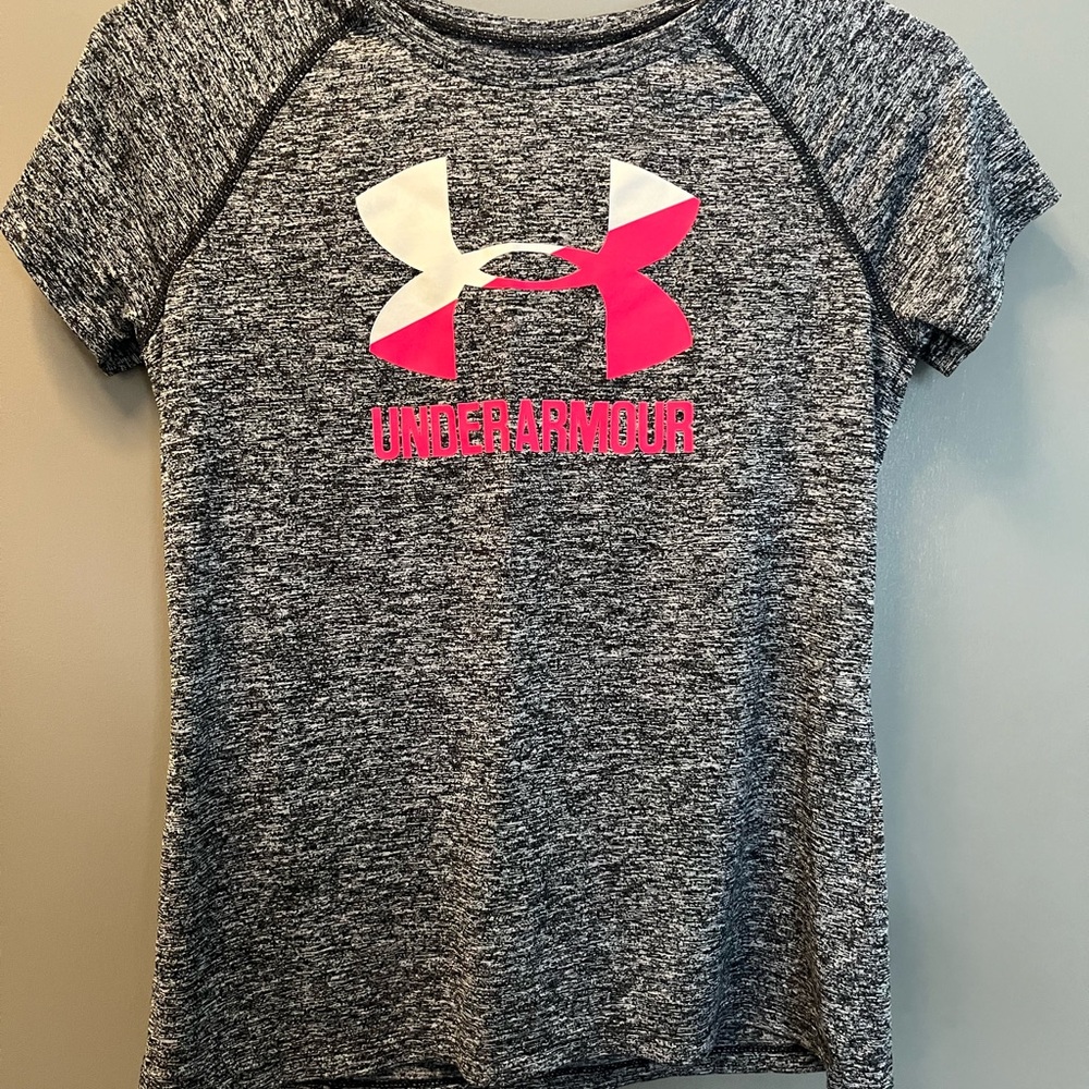 Under Armour Kids Gray and Pink T-Shirt